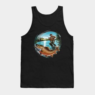 Cool Fishing For Men Women Fisherman Bass Trout Fish Hunting Tank Top